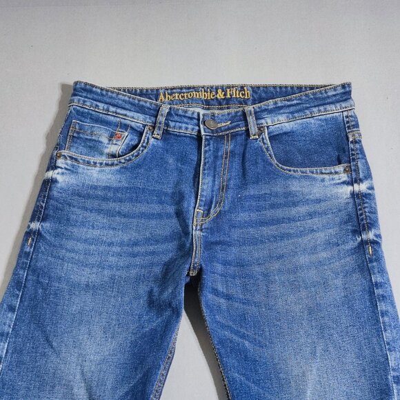 Abercrombie & Fitch jeans men's size 34 denim blue colour straight leg selvedge - Picture 2 of 15